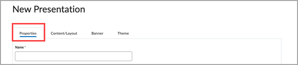 Example of tab showing the updated style