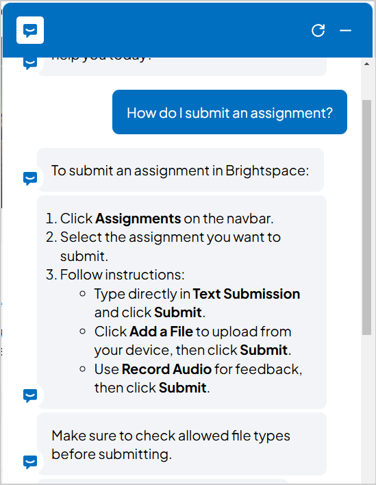 Een voorgestelde workflow voor het verzenden van opdrachten die door Lumi Chat is gemaakt