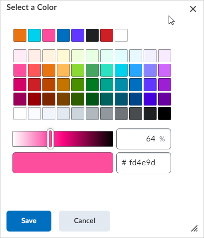 Imagen del nuevo cuadro de diálogo Seleccionar un color en el componente de perfil único.