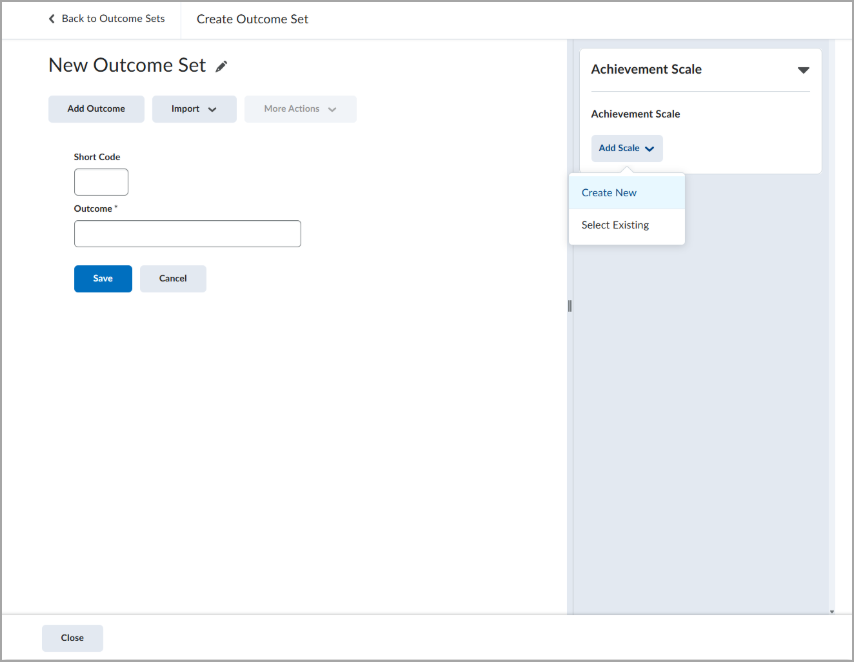 Enhancing Outcome Set Management and Achievement Scales - Brightspace