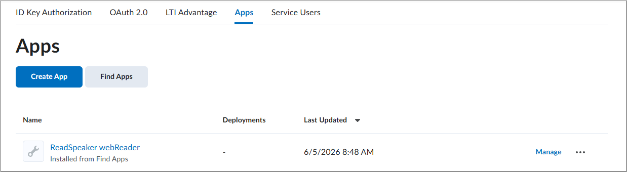 The App Centre displaying an LTI-enabled application ready for installation.