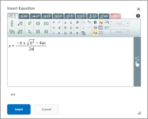 Una ecuación en Graphical Equation Editor