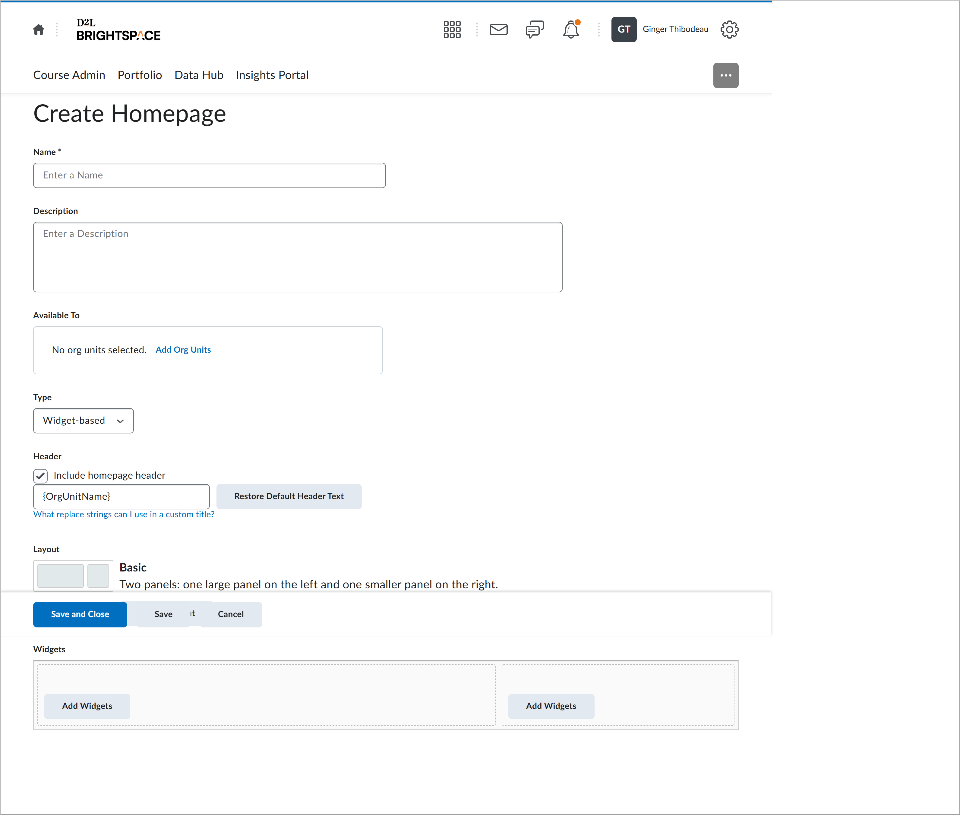 Create homepage screen showing all the options to complete.