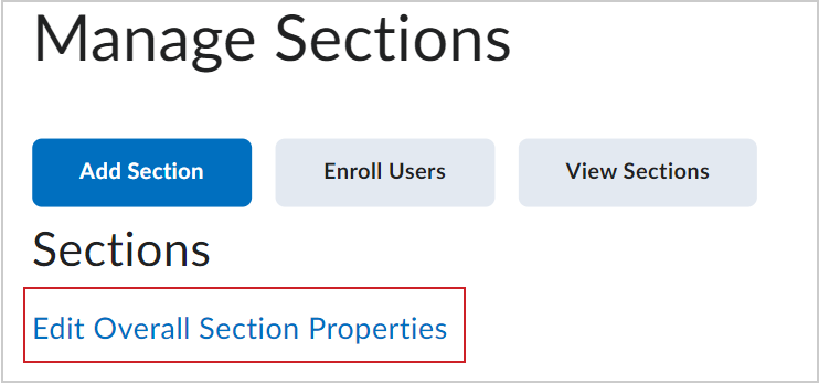 The Edit Overall Section Properties link.