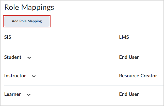 The Add Role Mapping button on the Edit Source System page.