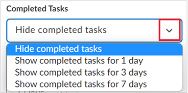 The Completed Tasks field