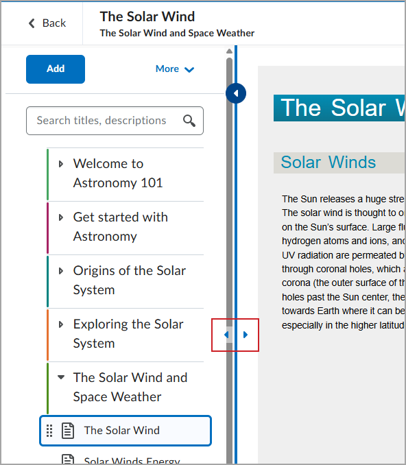 Selected slider displays small left and right arrows for precise adjustments