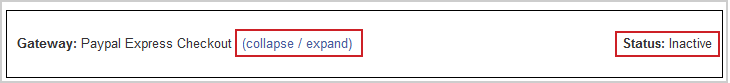 The collapse and expand buttons for an inactive gateway