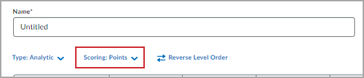 The Scoring drop-down menu with options for Points, No Score, and Custom Points.