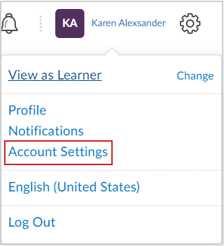 The Account Settings option.