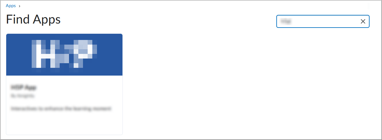 Find Apps page showing search results for partner apps.