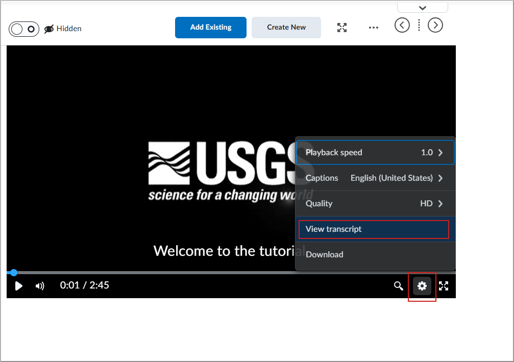 Se muestra el Video con la pantalla Configuración.