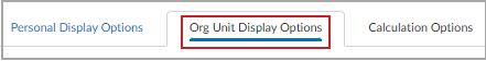 Org Unit Display Options tab.