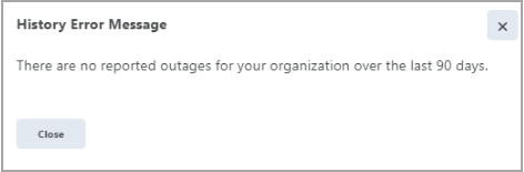 Message indicating there are no reported outages in the past 90 days