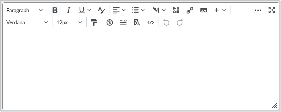 De interface van de Brightspace® Editor.