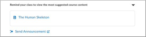 Sample learner intervention recommending a class reminder.