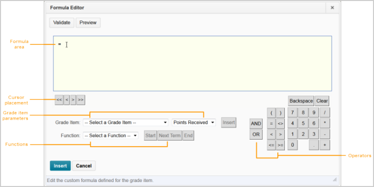 The Formula Editor.