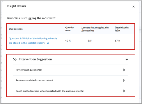 Lumi Insight details dialogue showing the Intervention Suggestions