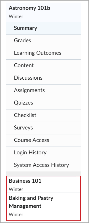 Class progress side panel shows course navigation and additional courses listed at bottom