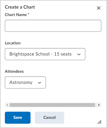 The Create a Chart dialog.