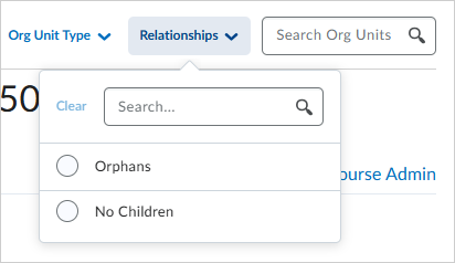 The Relationship drop-down list