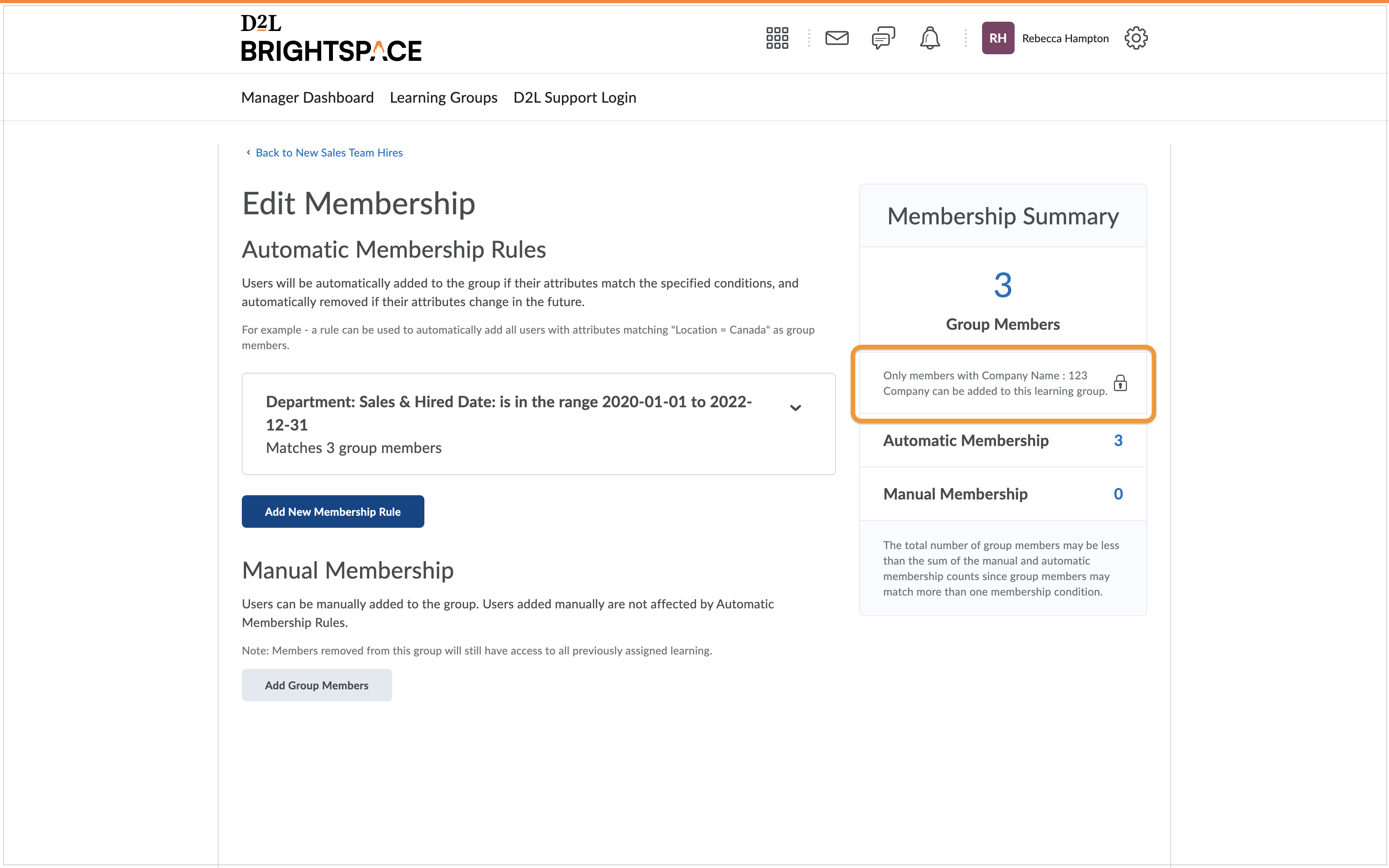 Locked LG with lock icon and reminder in Membership Summary.