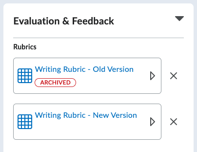 Archived rubric tag in activity create/edit workflow