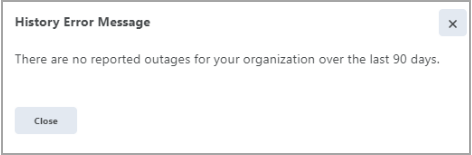 Message indiquant qu'aucune interruption n'a été signalée au cours des 90 derniers jours