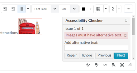 Image inserted with Null alt text - checker asks if that is appropriate