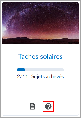 L'icône Afficher la description du composant graphique Table des matières.