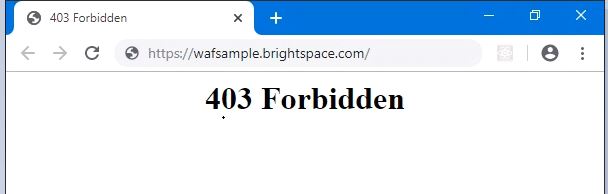 Brightspace WAF 403 Forbidden Error