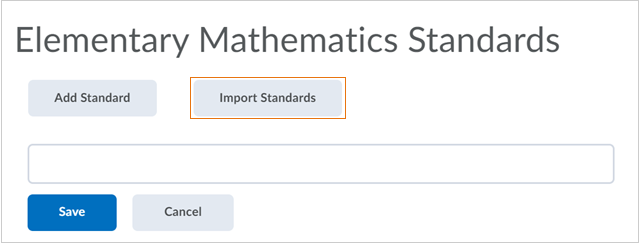 The Import Standard button, used to import standards from ASN to the Program standards list.