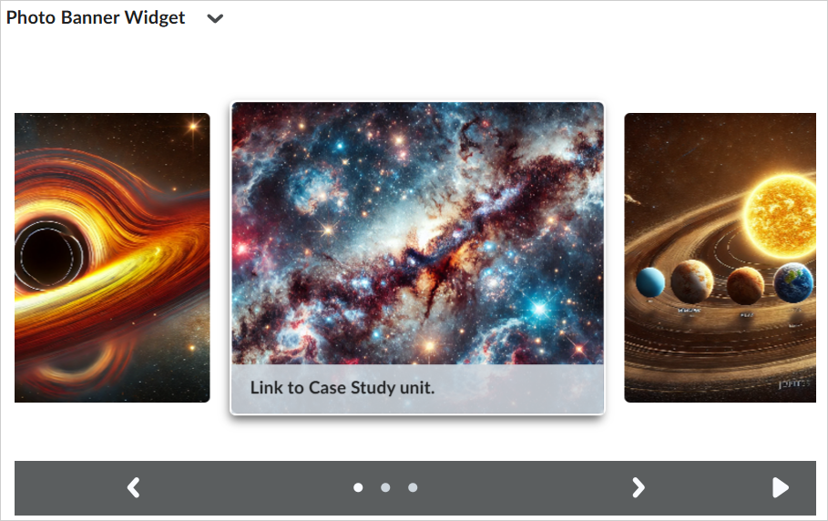 La interfaz de usuario actualizada del componente Pancarta de fotos.