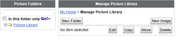 Picture Library Admin screenshot