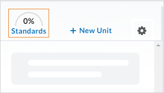 The Standards Coverage gauge, available above the course content list in the New Content Experience.