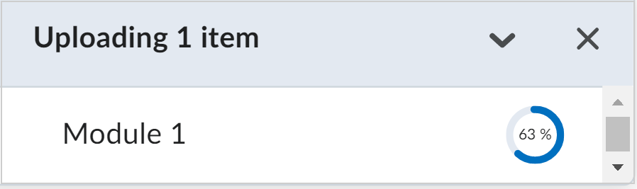 The Uploading dialog showing the percentage of a video uploaded so far.