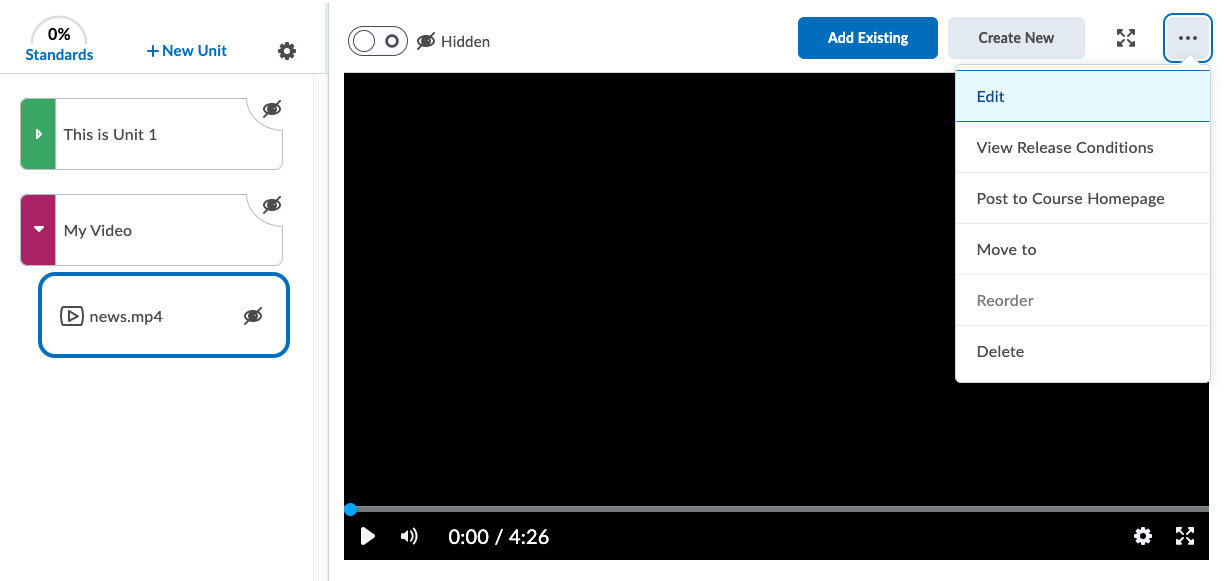 Edit option in Dropdown