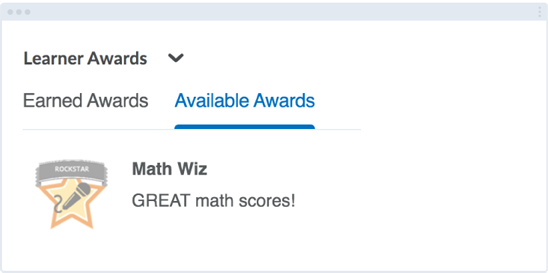 Learner Awards widget screenshot
