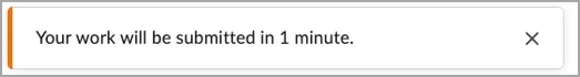 The Timer Warning dialog indicating 1 minute