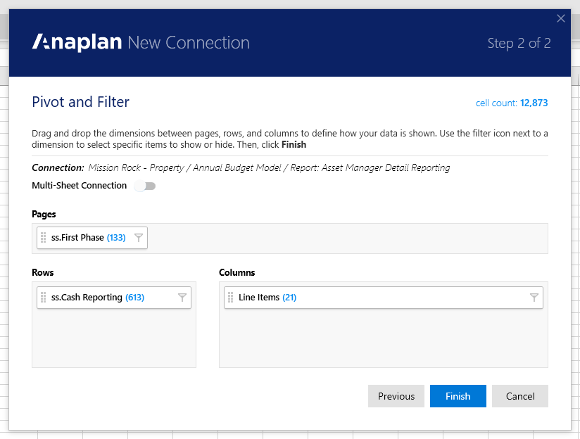 Excel Addin pivot and filter a saved view (like we do with a module
