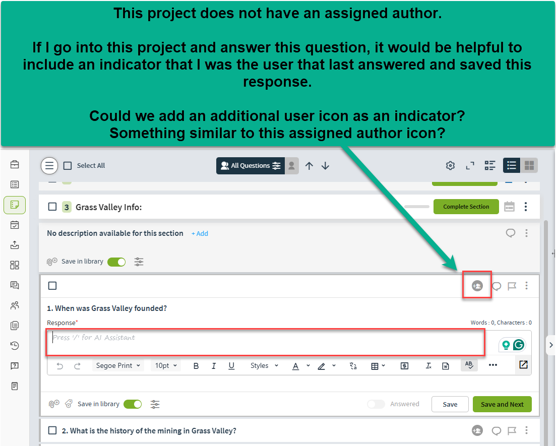 Display User Who Last Saved Project Response (Qualtrics) - Responsive ...