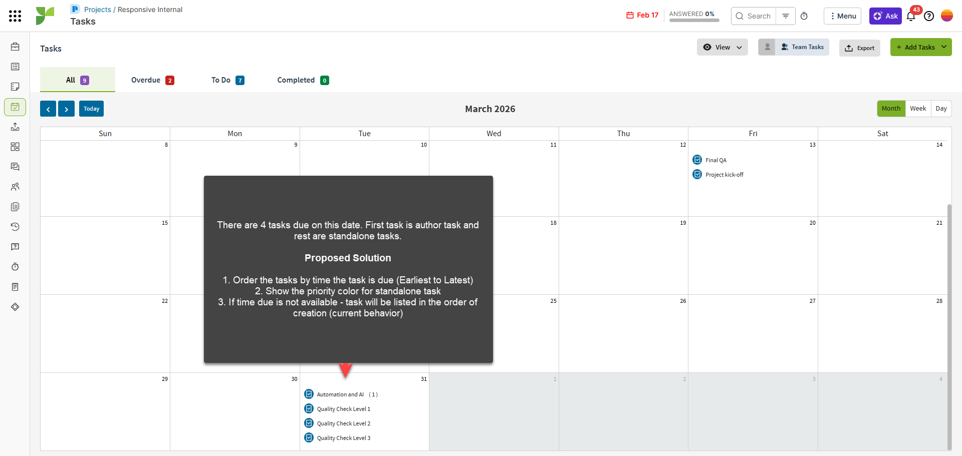 Projects | Project tasks to display in priority followed by due date ...