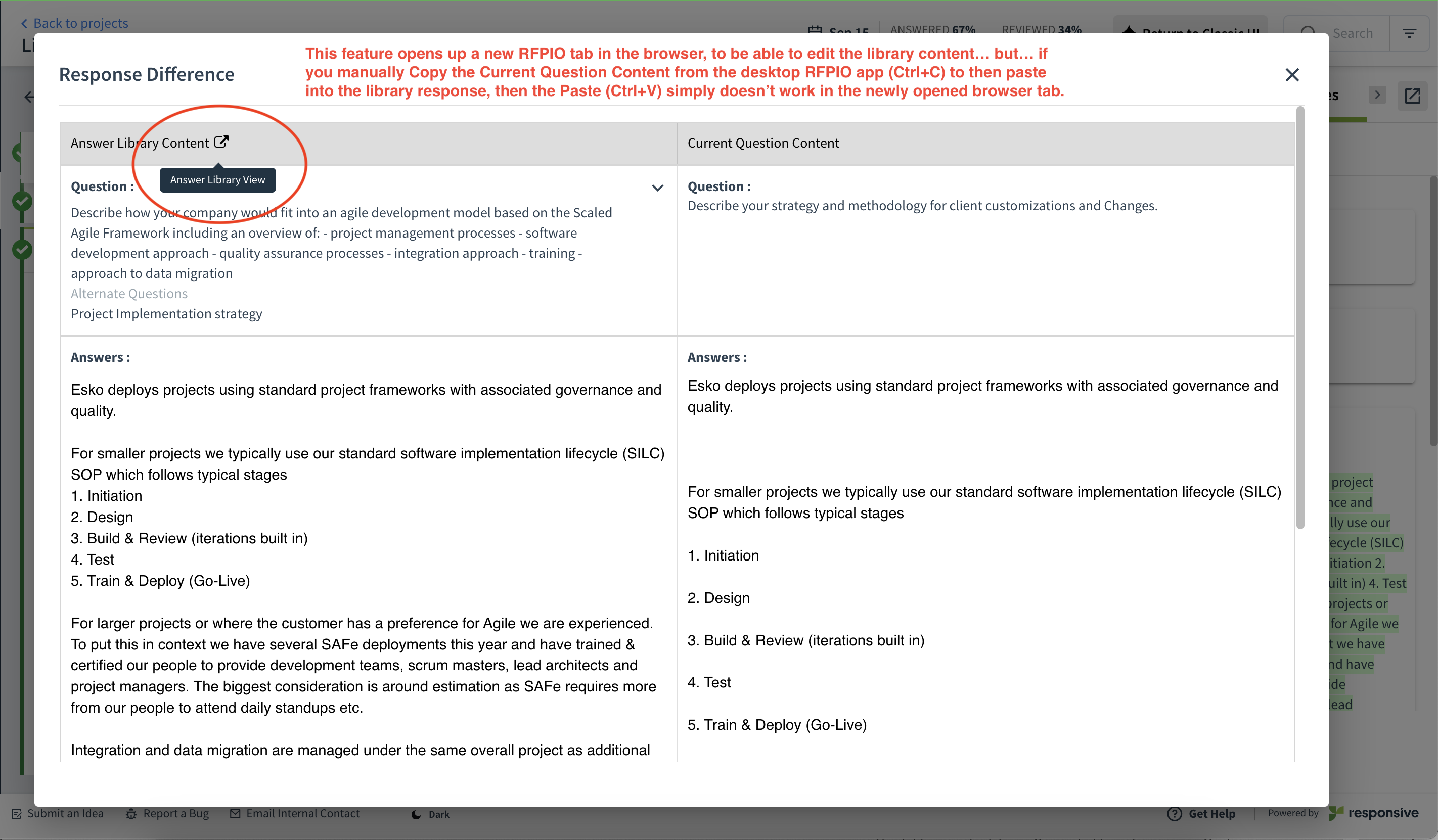 The content library usage option to make simpler ways to update the ...