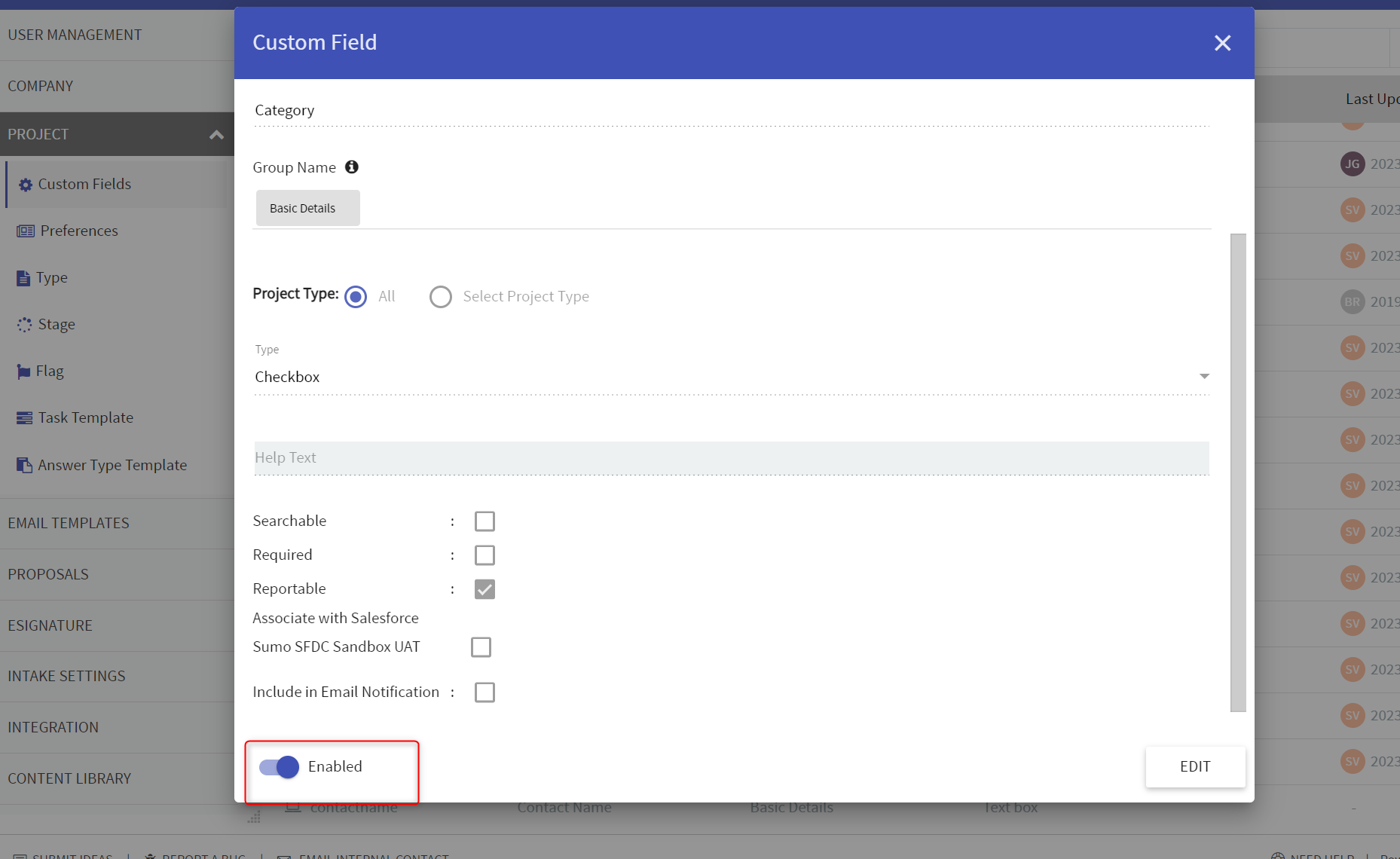 Enabling/ Disabling System defined custom fields - Responsive Community