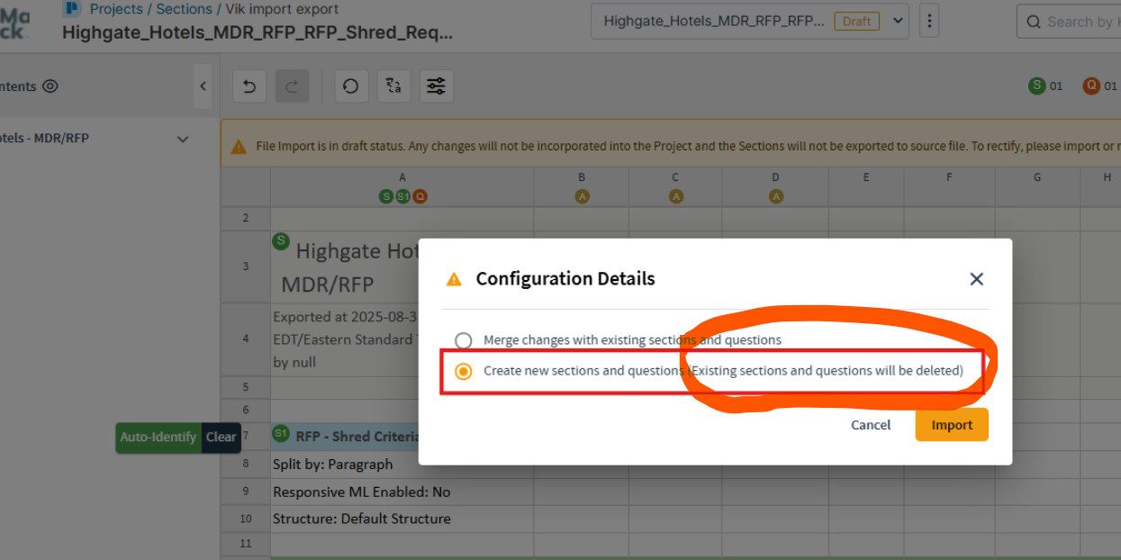 Persistent Project Message Warning message to avoid losing answers in project - Responsive Community