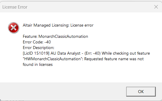 Altair Managed Licensing- License error.png