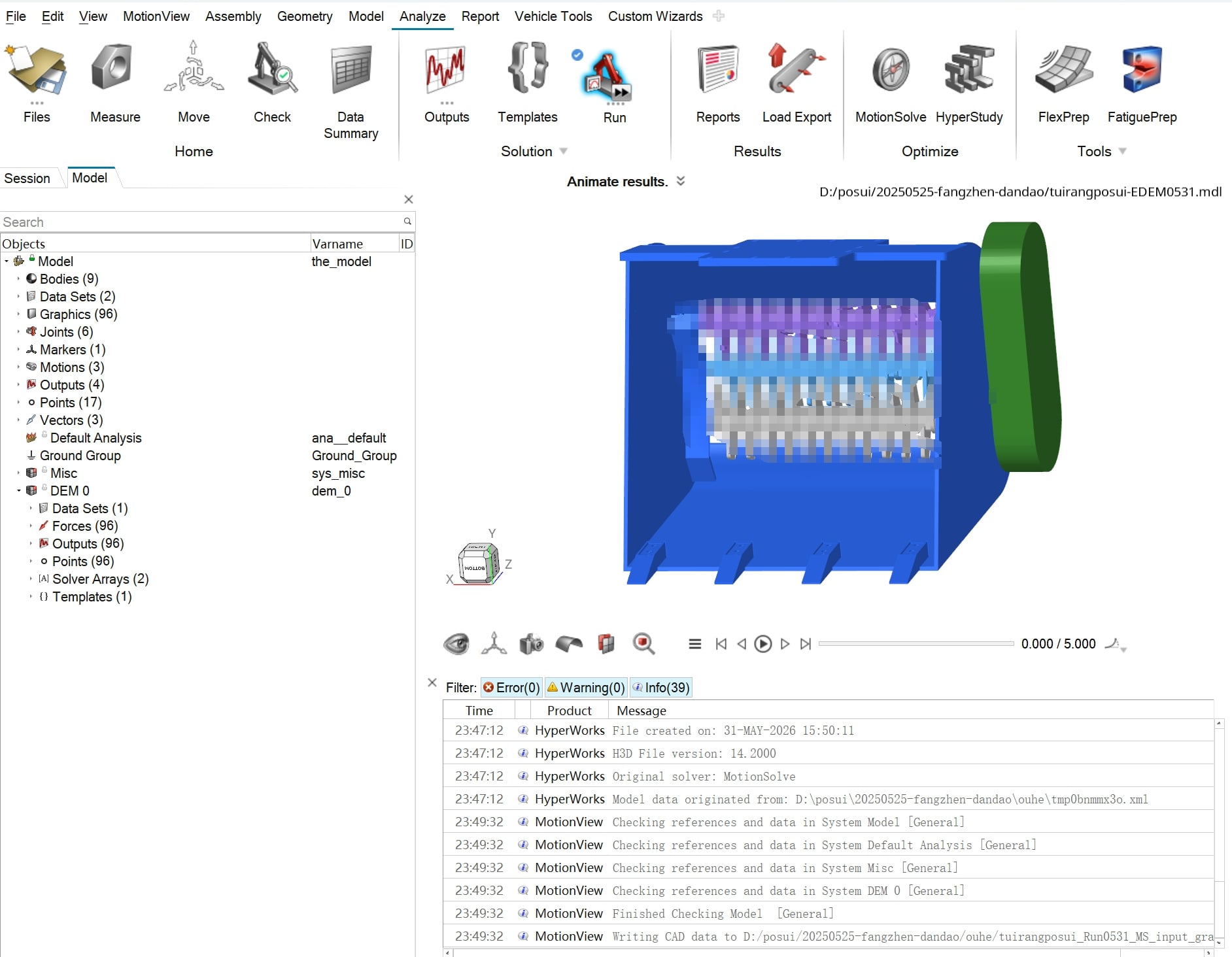 Hyperview Interface Fld In the HyperView post-processing interface, the Contour display shows ...