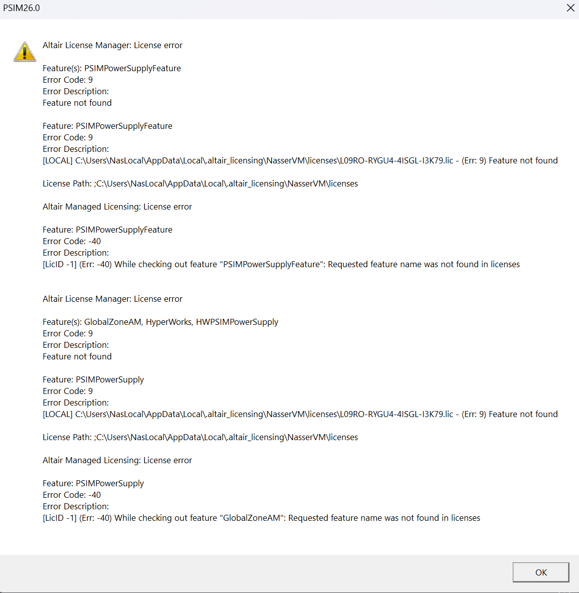 How to Rid Error Code 9 and -40 Licensing Issues??? - Altair Community