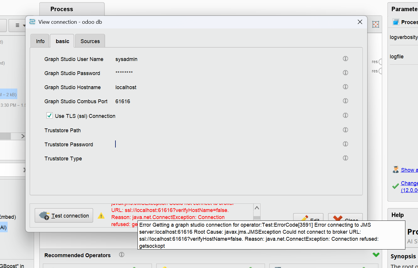 Unable to Connect Graph Studio with RapidMiner - Altair Community
