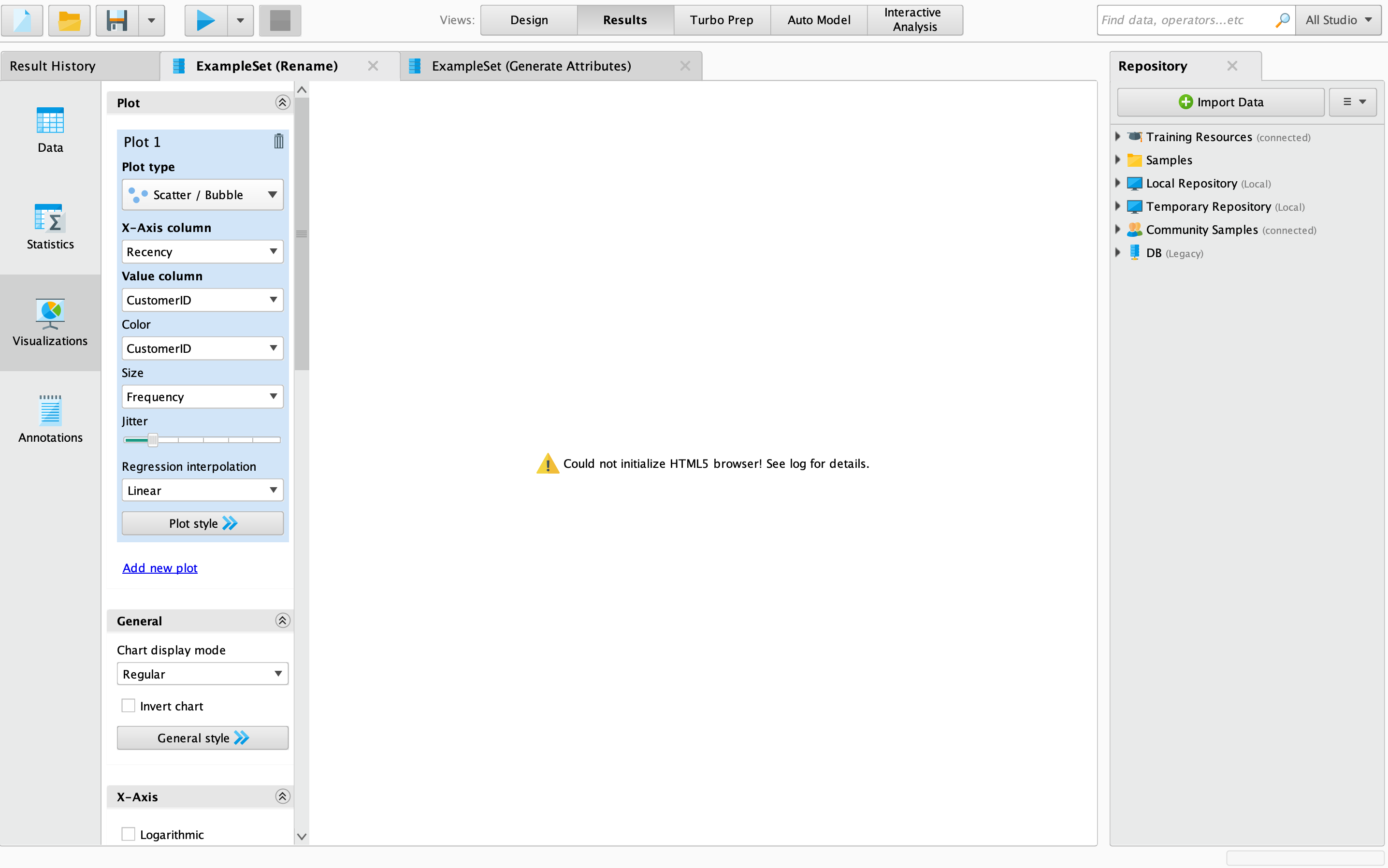 Error: "Could not initialize HTML5 browser" in Visualizations tab ...